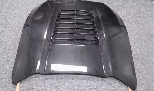 2024+ Mustang Carbon Fiber Hood Vented
