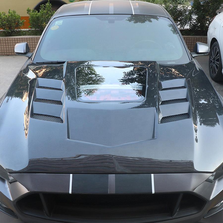 2018-2023 Mustang Carbon Fiber Clear View Hood